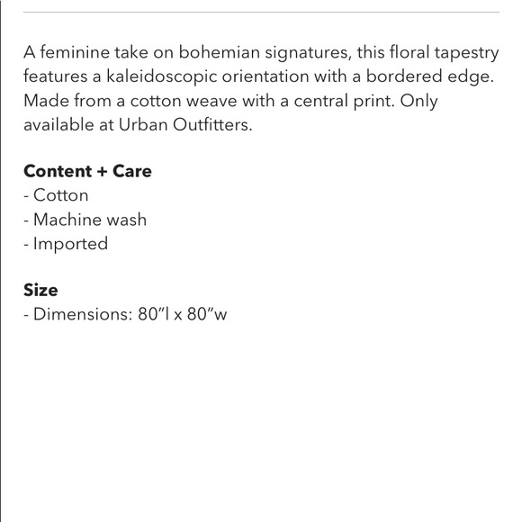 URBAN OUTFITTERS KAMALA FLORAL TAPESTRY - Picture 2 of 3